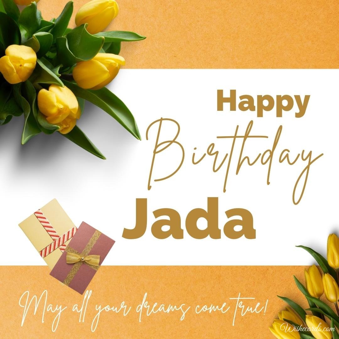 Happy Birthday Greeting Ecard For Jada