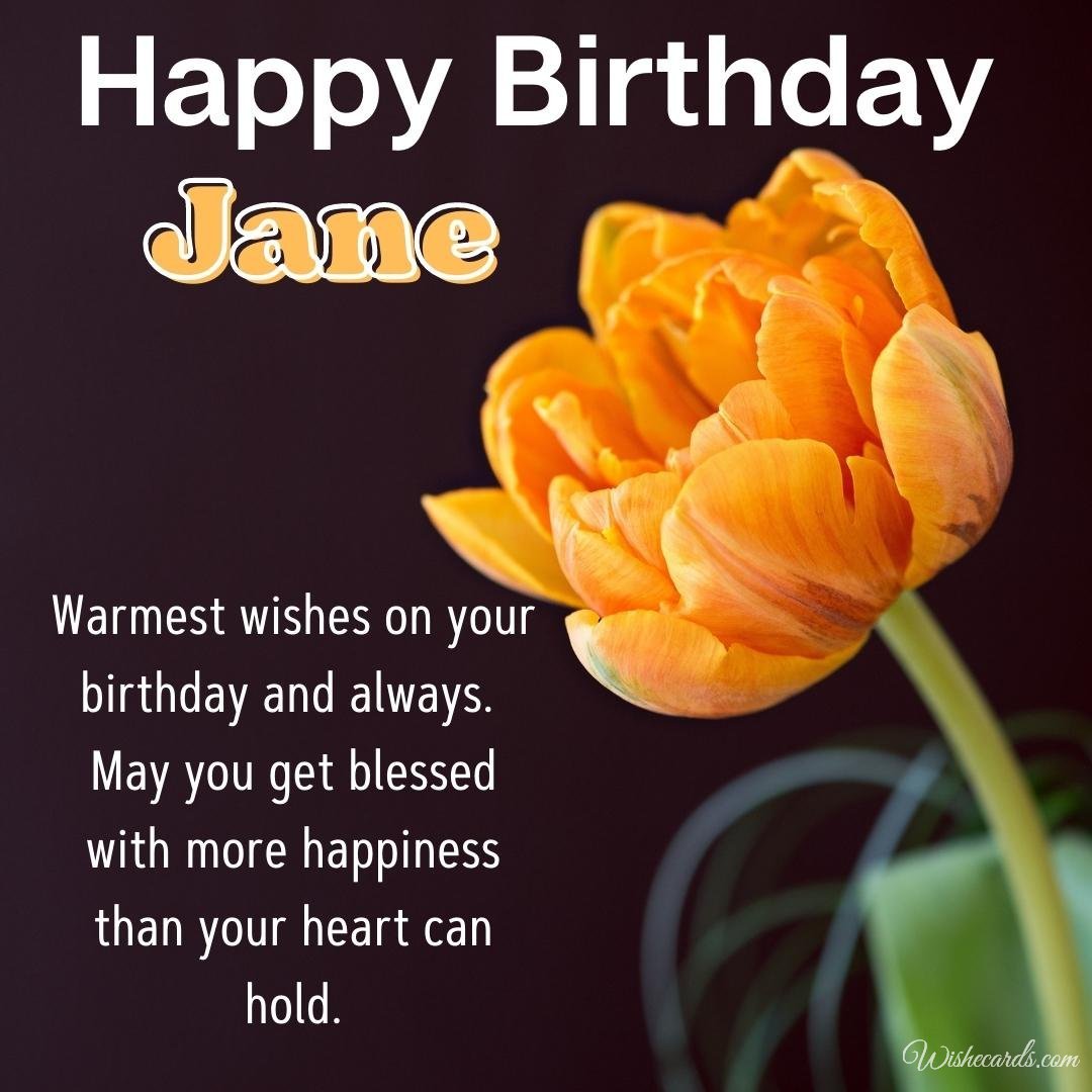 Happy Birthday Greeting Ecard for Jane