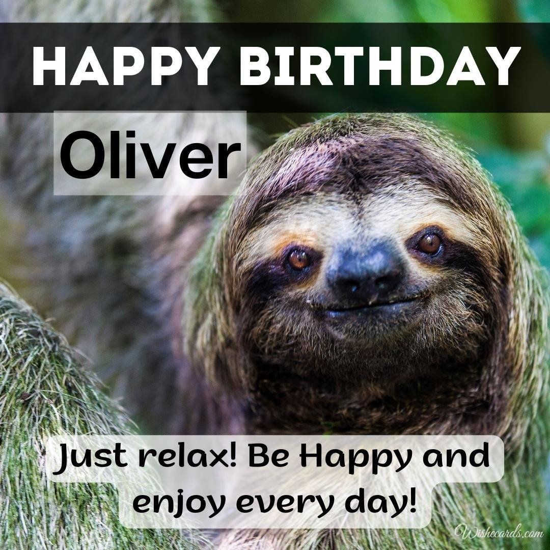 Happy Birthday Greeting Ecard For Oliver