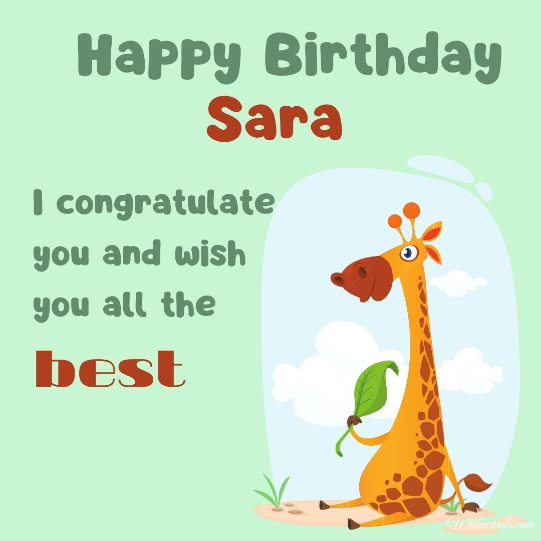 Happy Birthday Greeting Ecard For Sara
