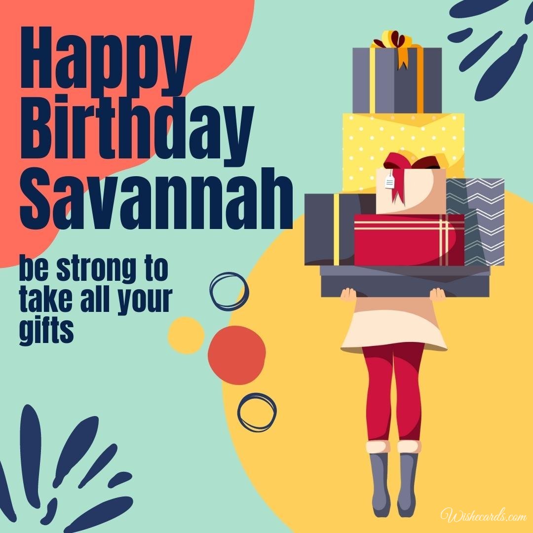 Happy Birthday Greeting Ecard For Savannah