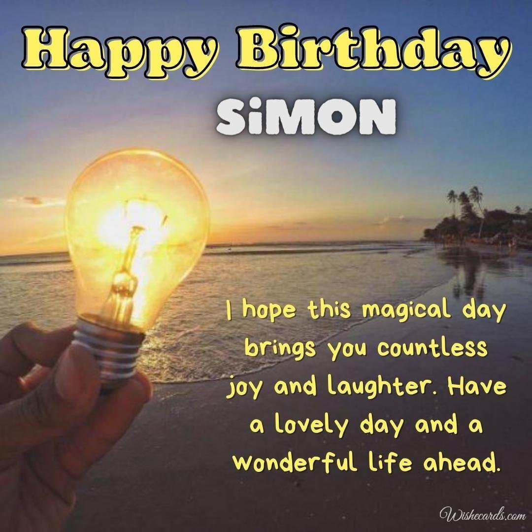 Happy Birthday Greeting Ecard For Simon