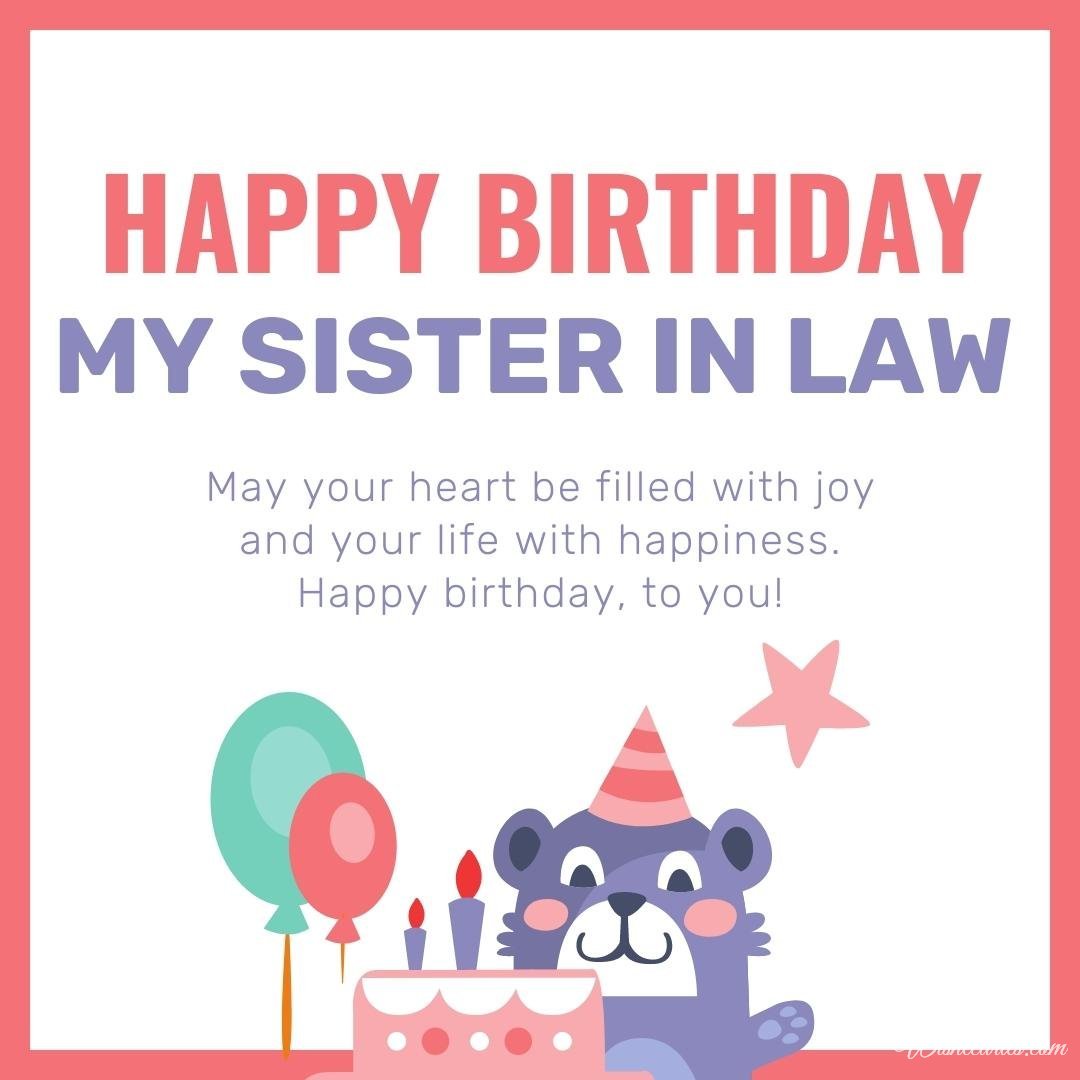 Happy Birthday Greeting Ecard for Sister in Law