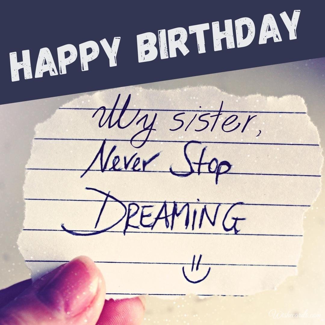 Happy Birthday Greeting Ecard for Sister