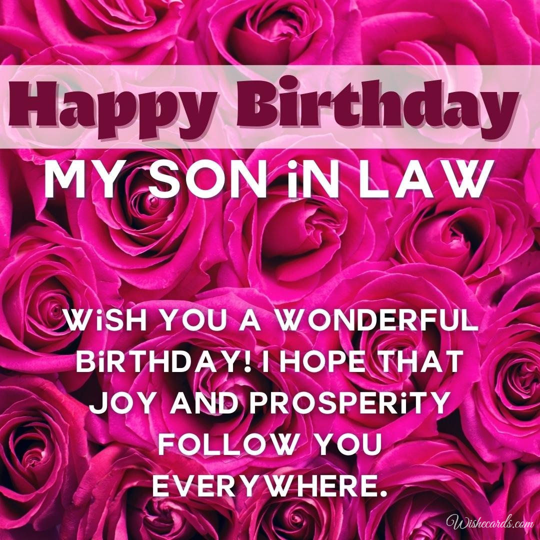 Happy Birthday Greeting Ecard For Son In Law
