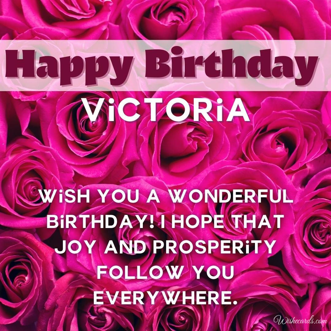 Happy Birthday Greeting Ecard For Victoria