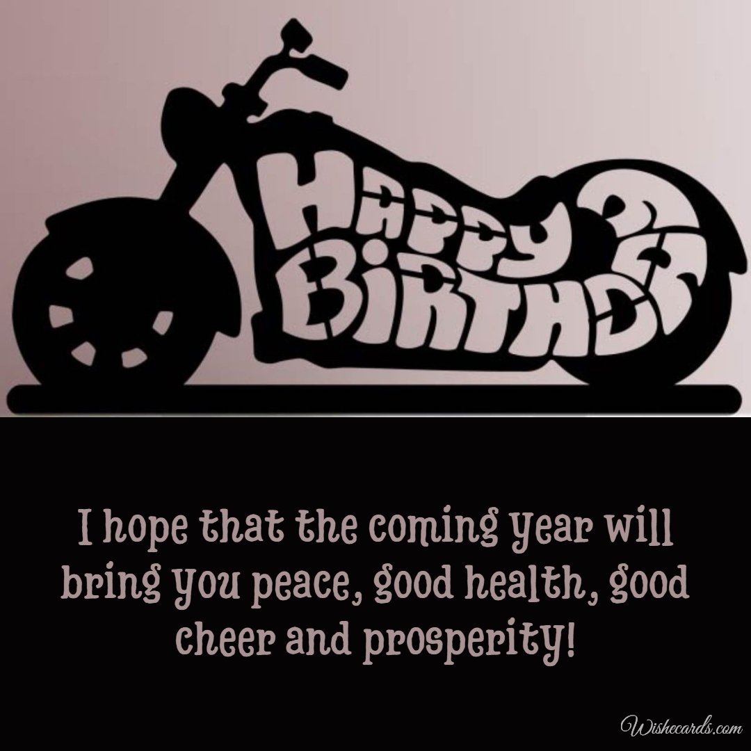 Happy Birthday Greeting Ecard To Biker