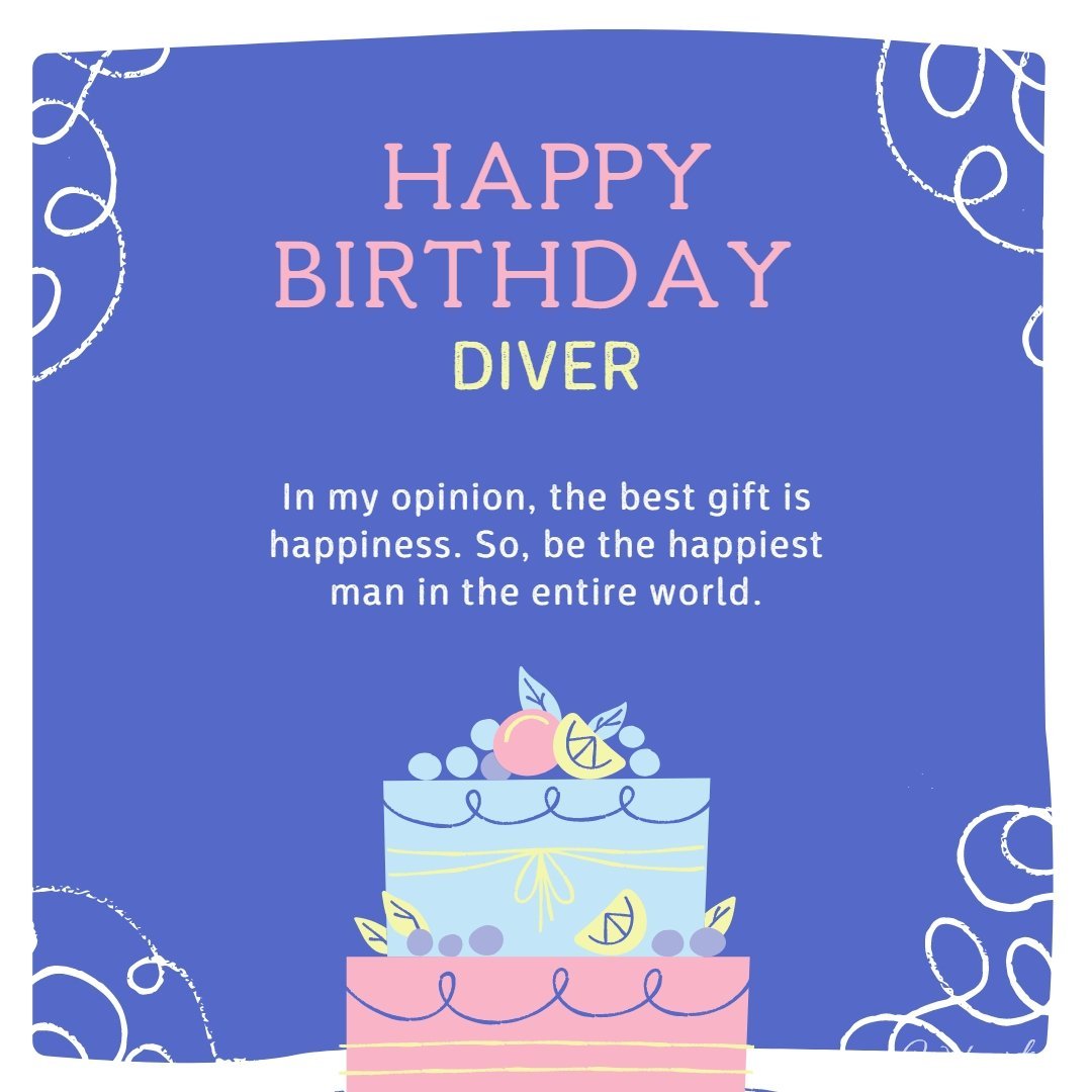 Happy Birthday Greeting Ecard to Diver