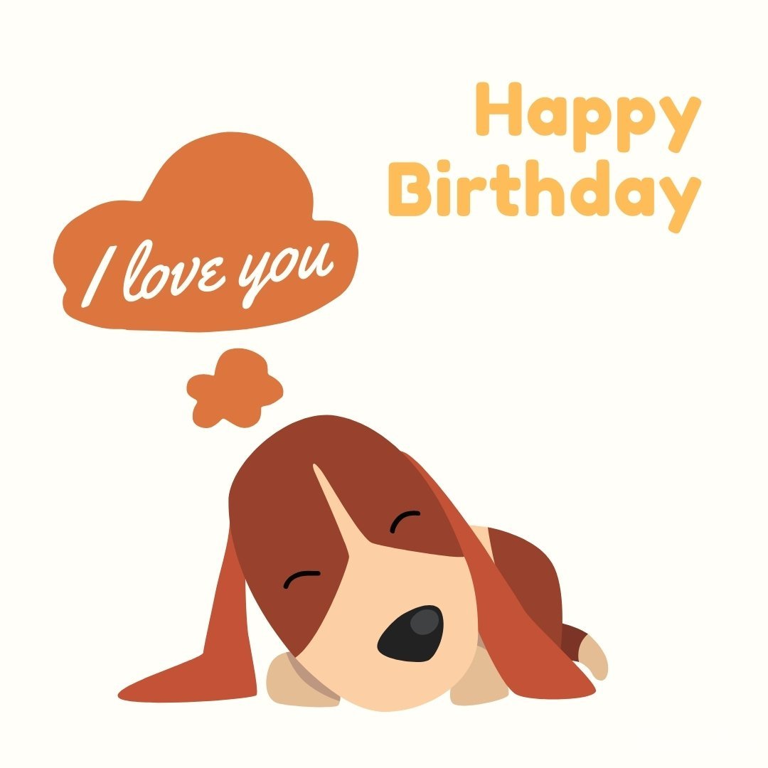 Happy Birthday Greeting Ecard With Dog