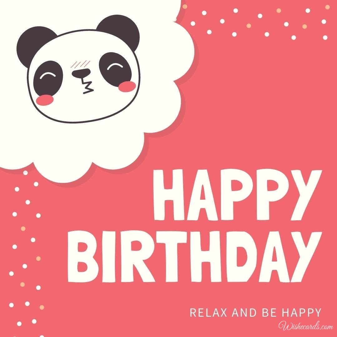 Happy Birthday Greeting Ecard with Panda
