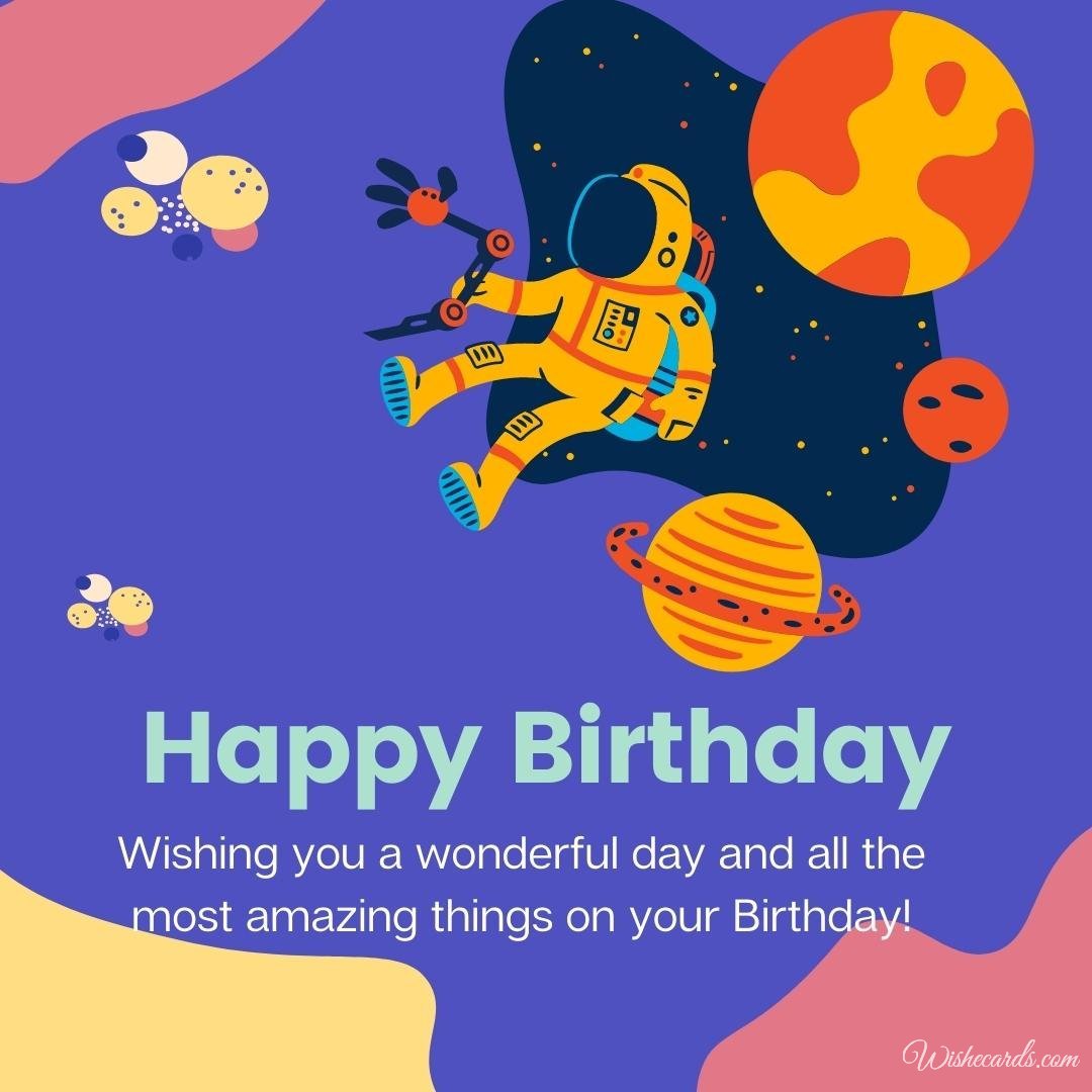 Happy Birthday Greeting Space Ecard