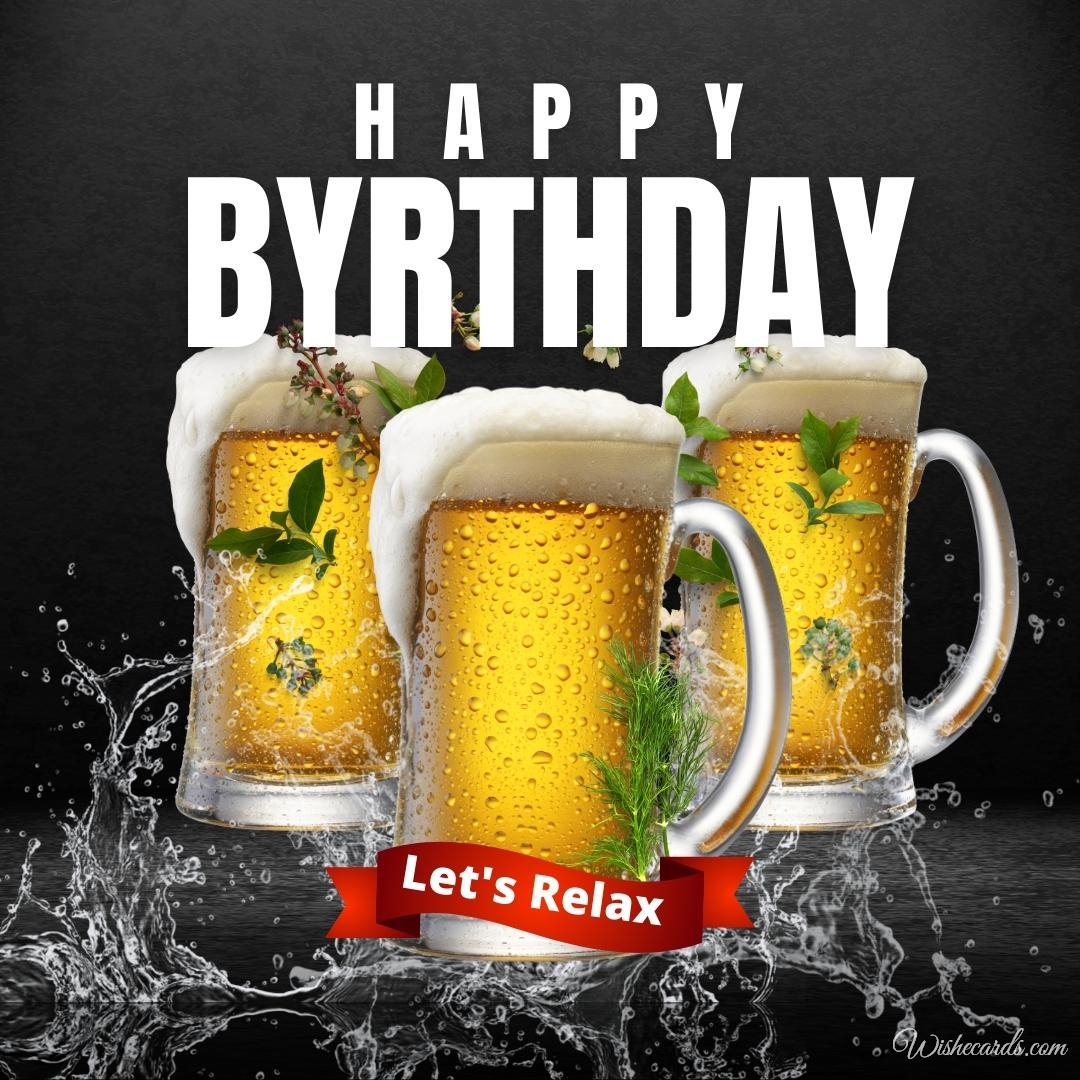 Happy Birthday Image with Beer