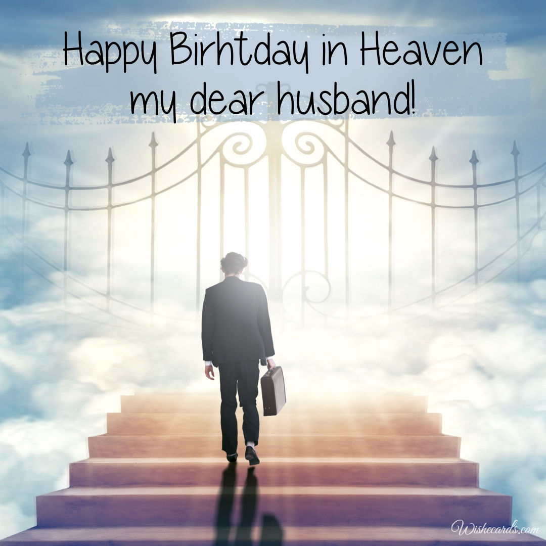 Heavenly Happy Birthday Cards and Images for Husband in Heaven