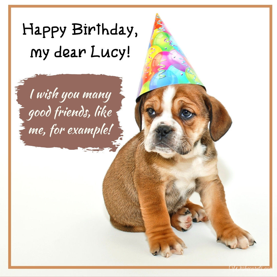 Happy Birthday Lucy with Dog