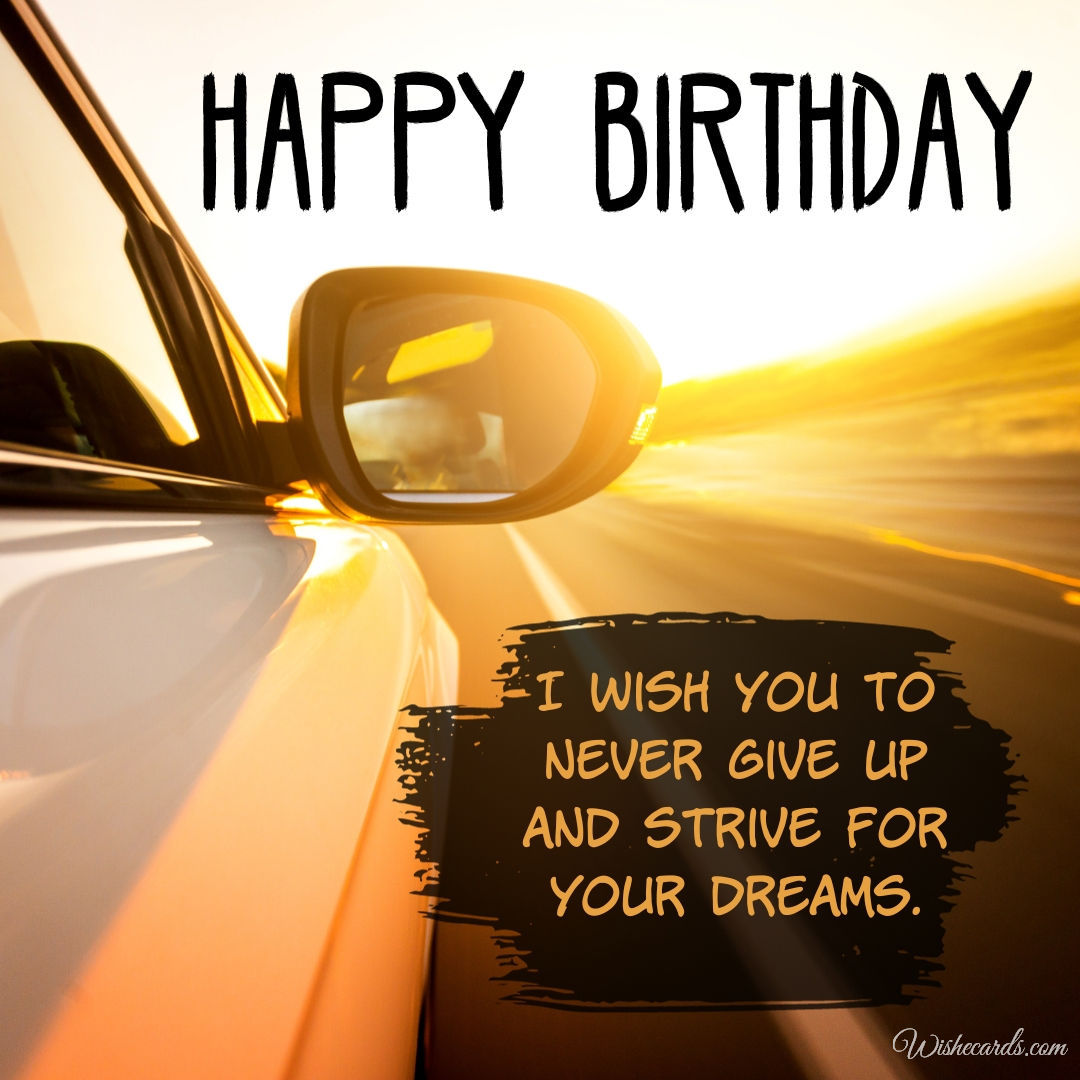Happy Birthday Male with Car