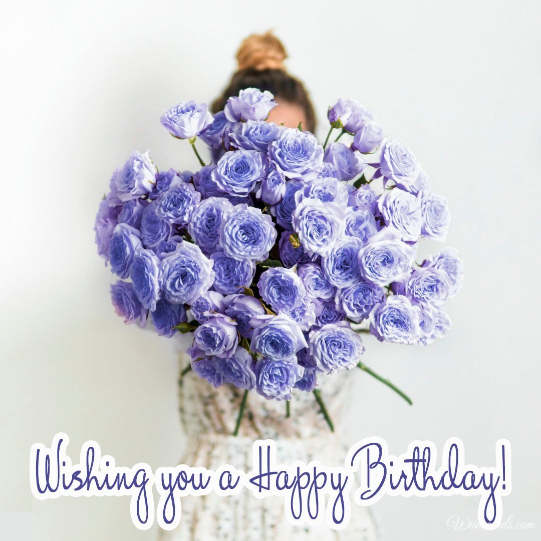 Happy Birthday Picture With Blue Flowers