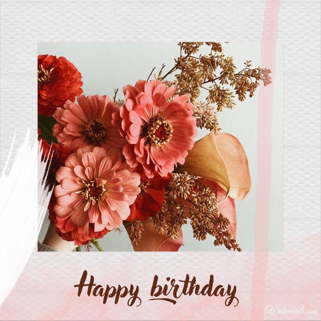 Happy Birthday Picture with Flowers Without Text