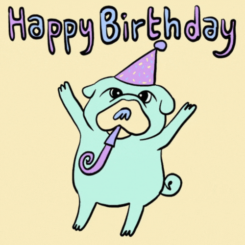 Happy Birthday Pug Gif