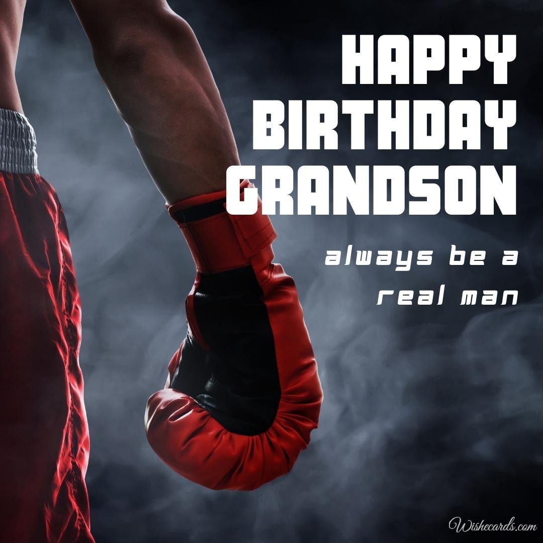 Happy Birthday Wish Card For Grandson