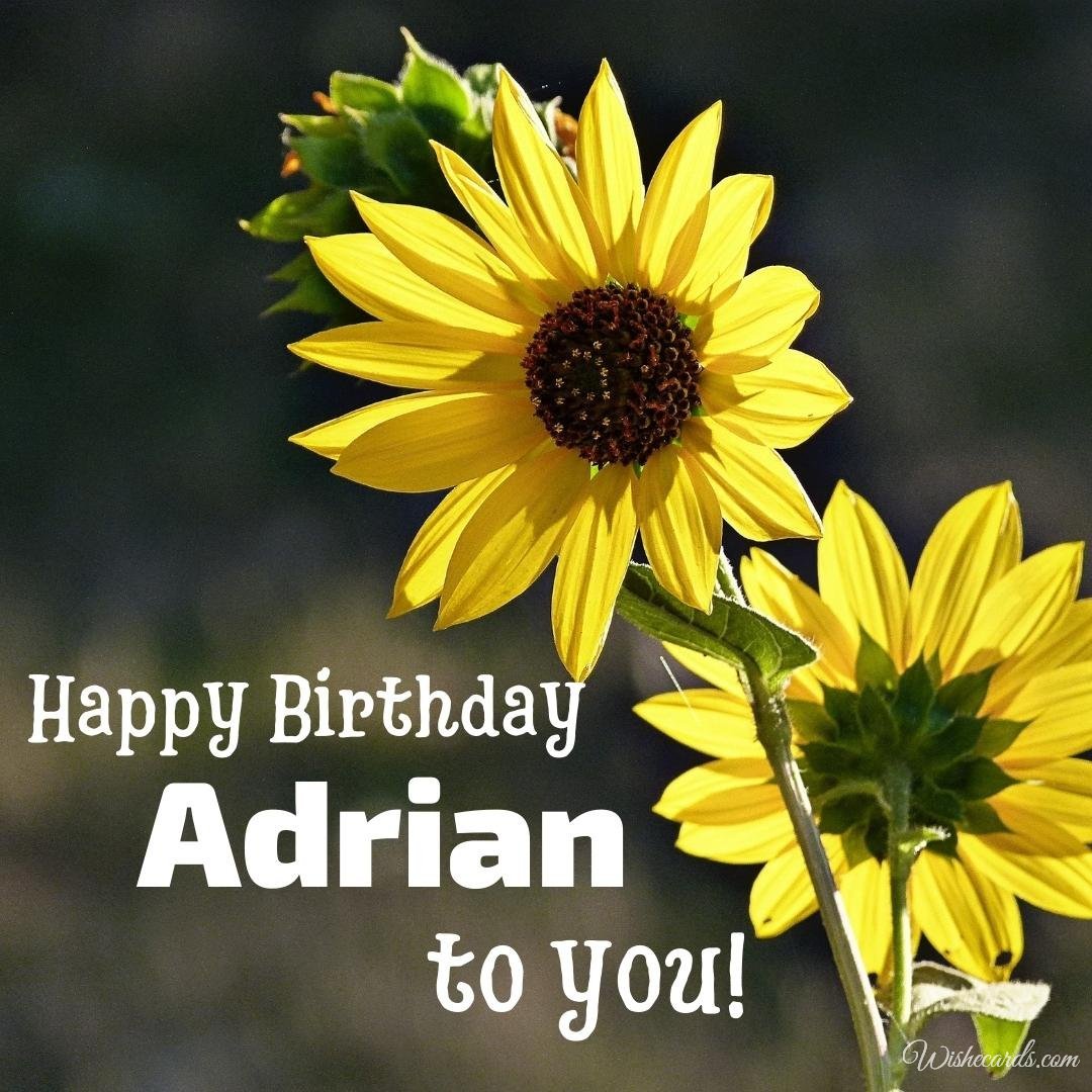 Happy Birthday Wish Ecard For Adrian