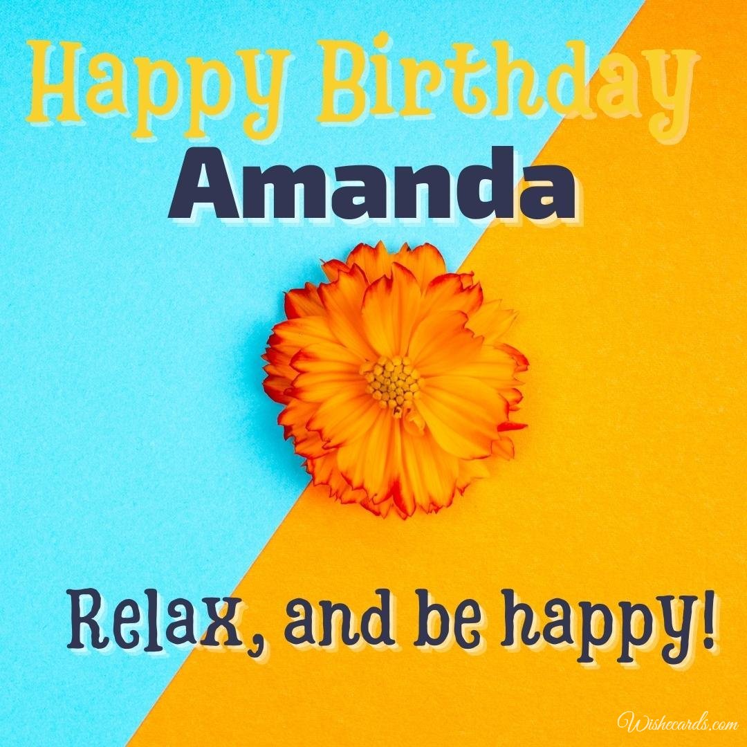 Happy Birthday Wish Ecard for Amanda