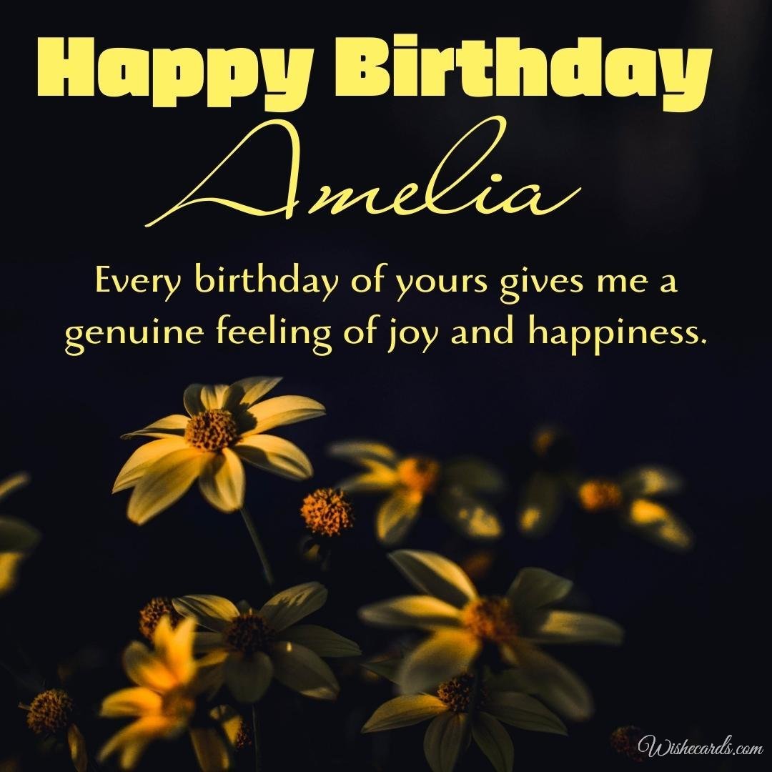 Happy Birthday Wish Ecard For Amelia