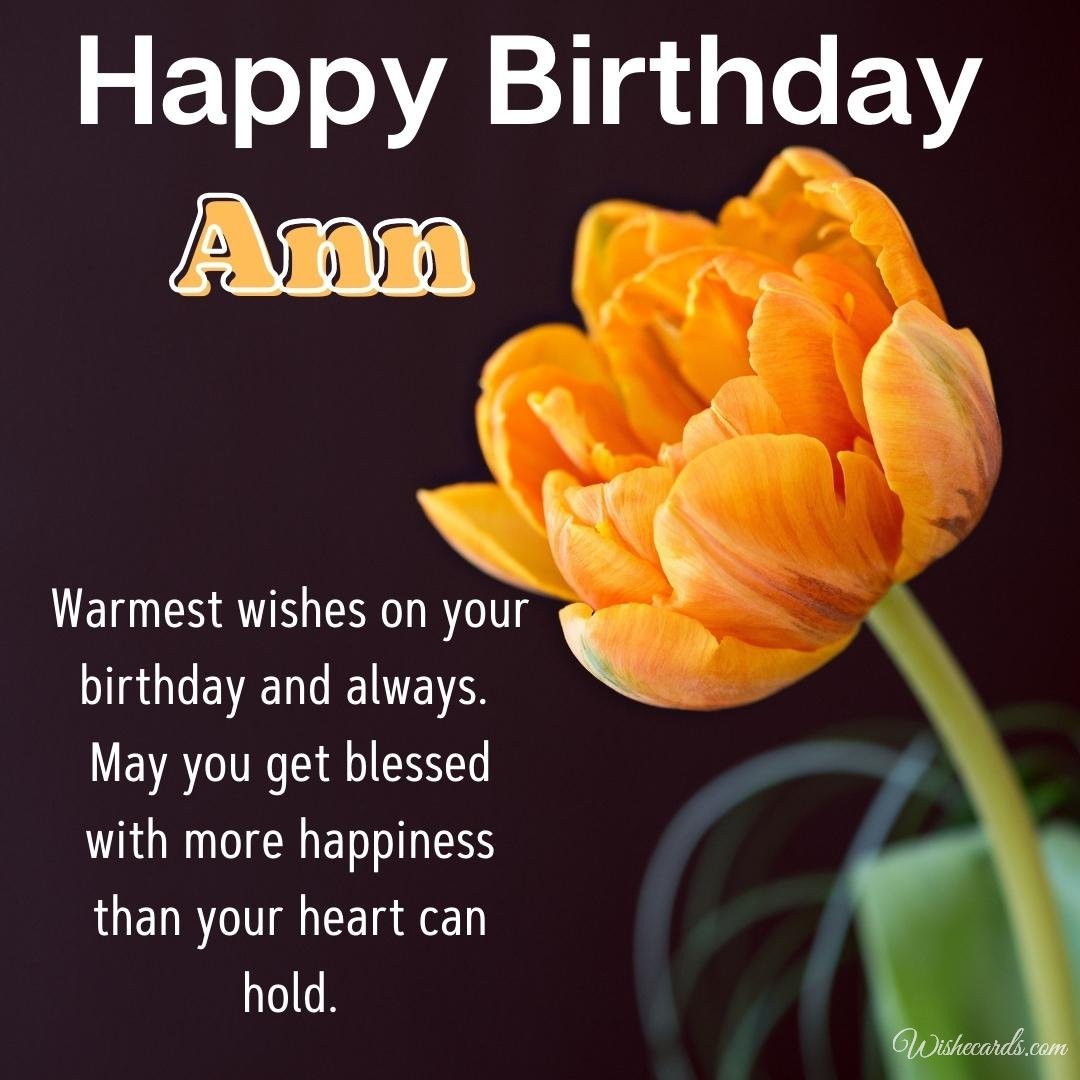 Happy Birthday Wish Ecard For Ann