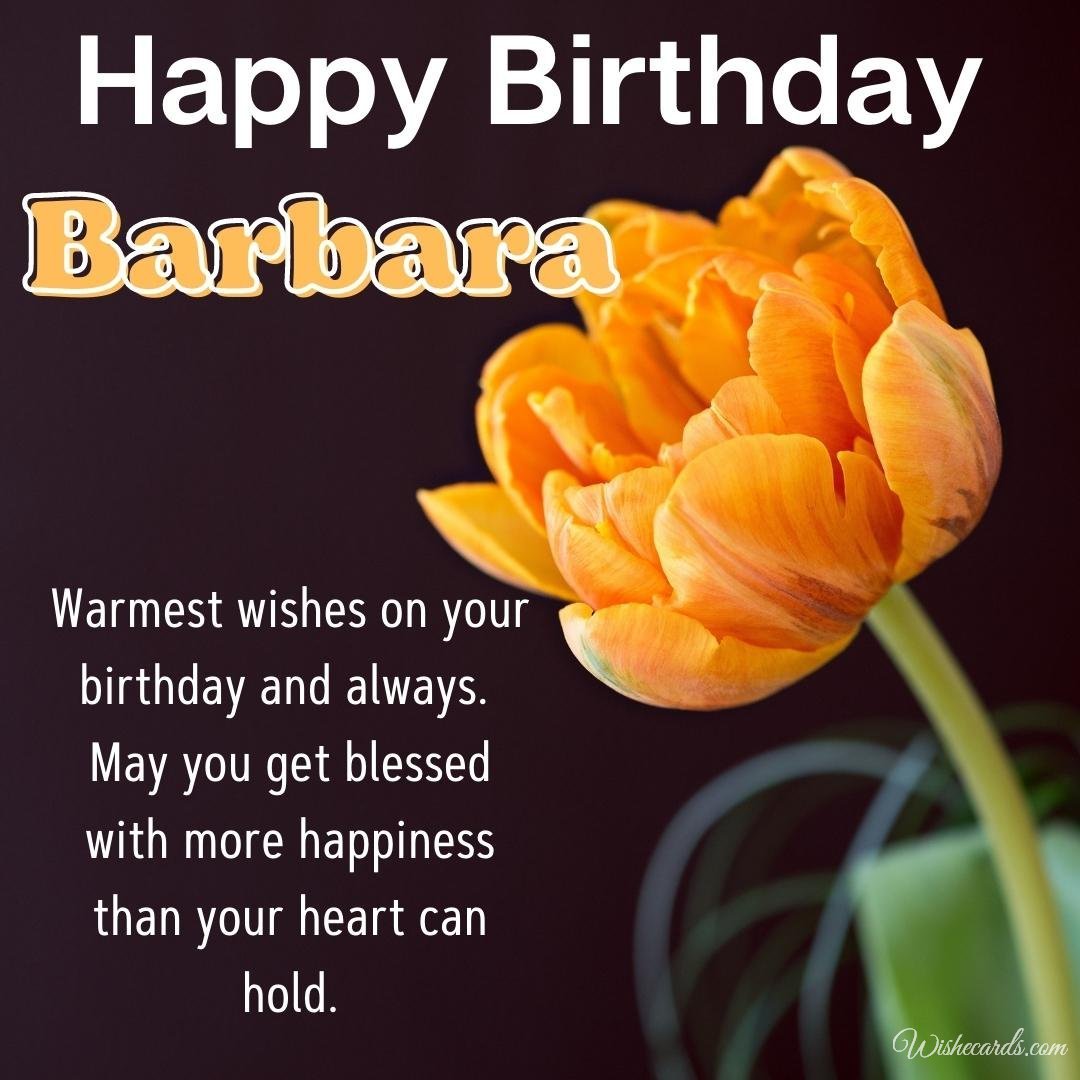 Happy Birthday Wish Ecard for Barbara