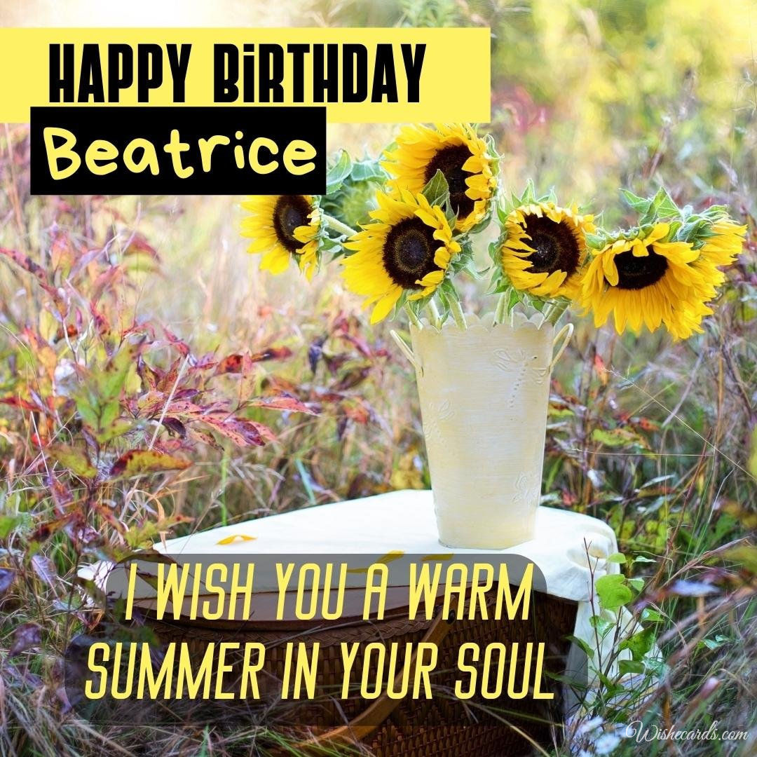Happy Birthday Wish Ecard For Beatrice