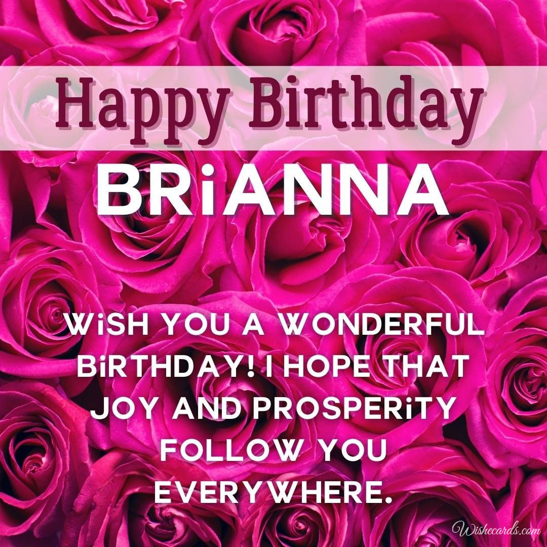 Happy Birthday Wish Ecard For Brianna
