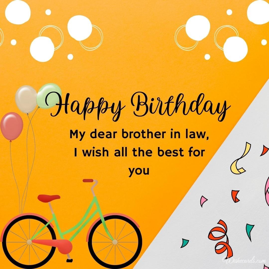Happy Birthday Wish Ecard for Brother in Law