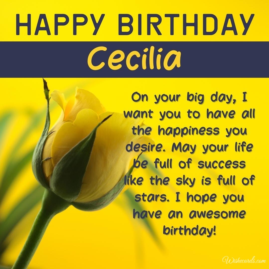 Happy Birthday Wish Ecard for Cecilia
