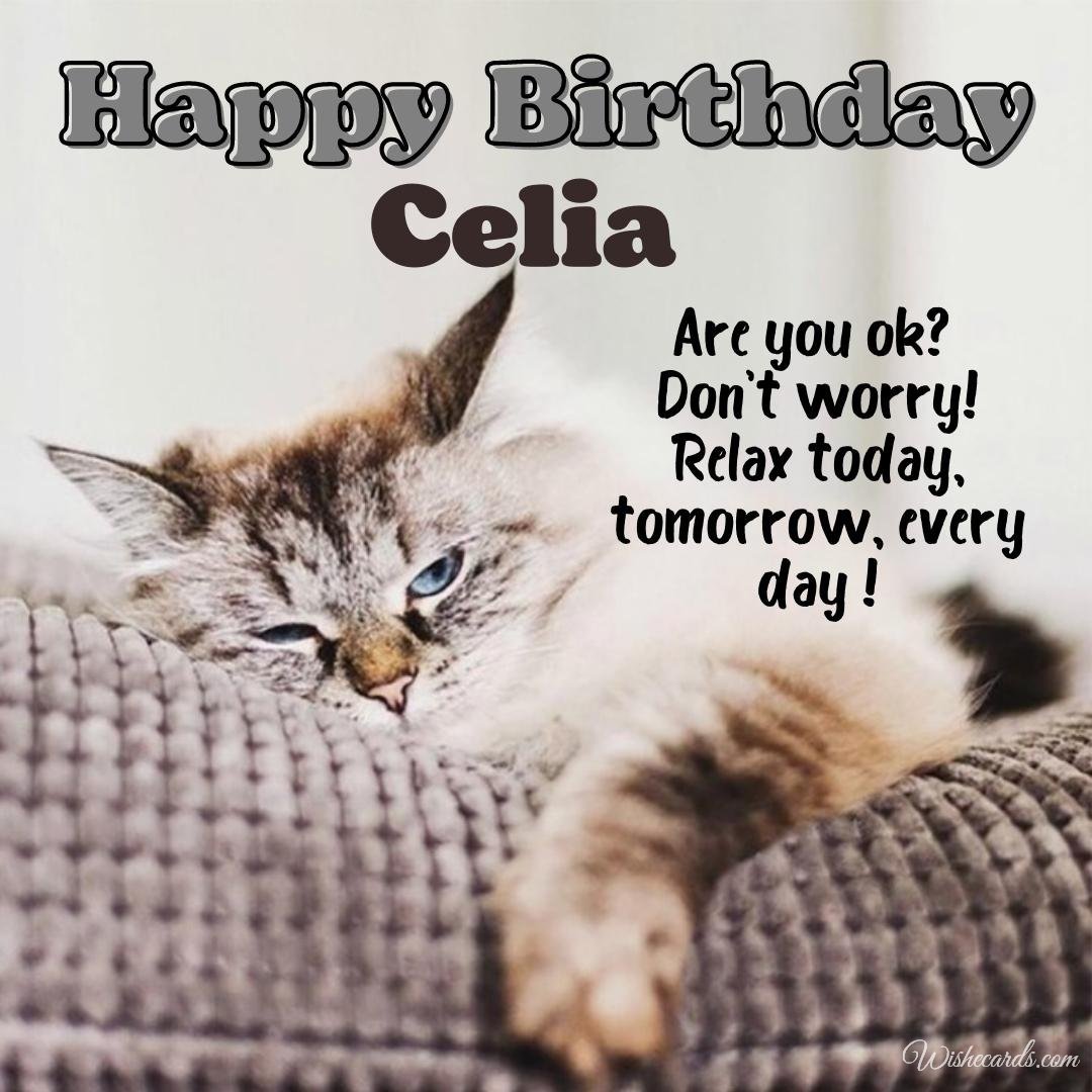 Happy Birthday Wish Ecard for Celia