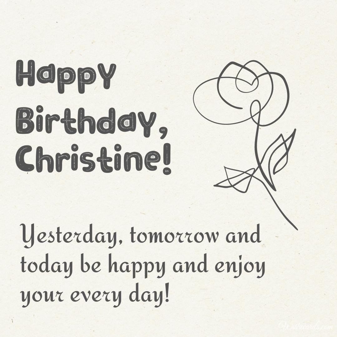 Happy Birthday Wish Ecard for Christine