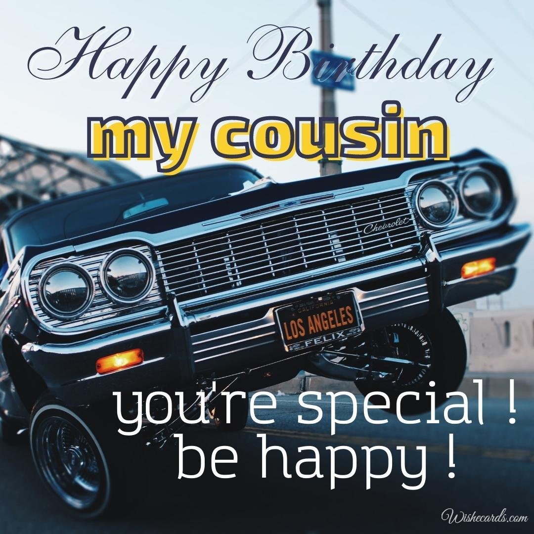 Happy Birthday Wish Ecard for Cousin