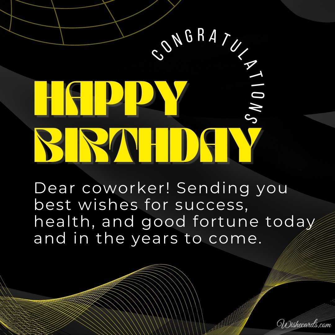 Happy Birthday Wish Ecard for Coworker