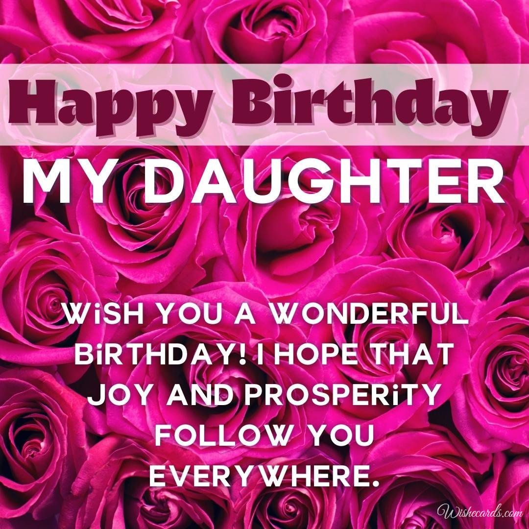 Happy Birthday Wish Ecard for Daughter