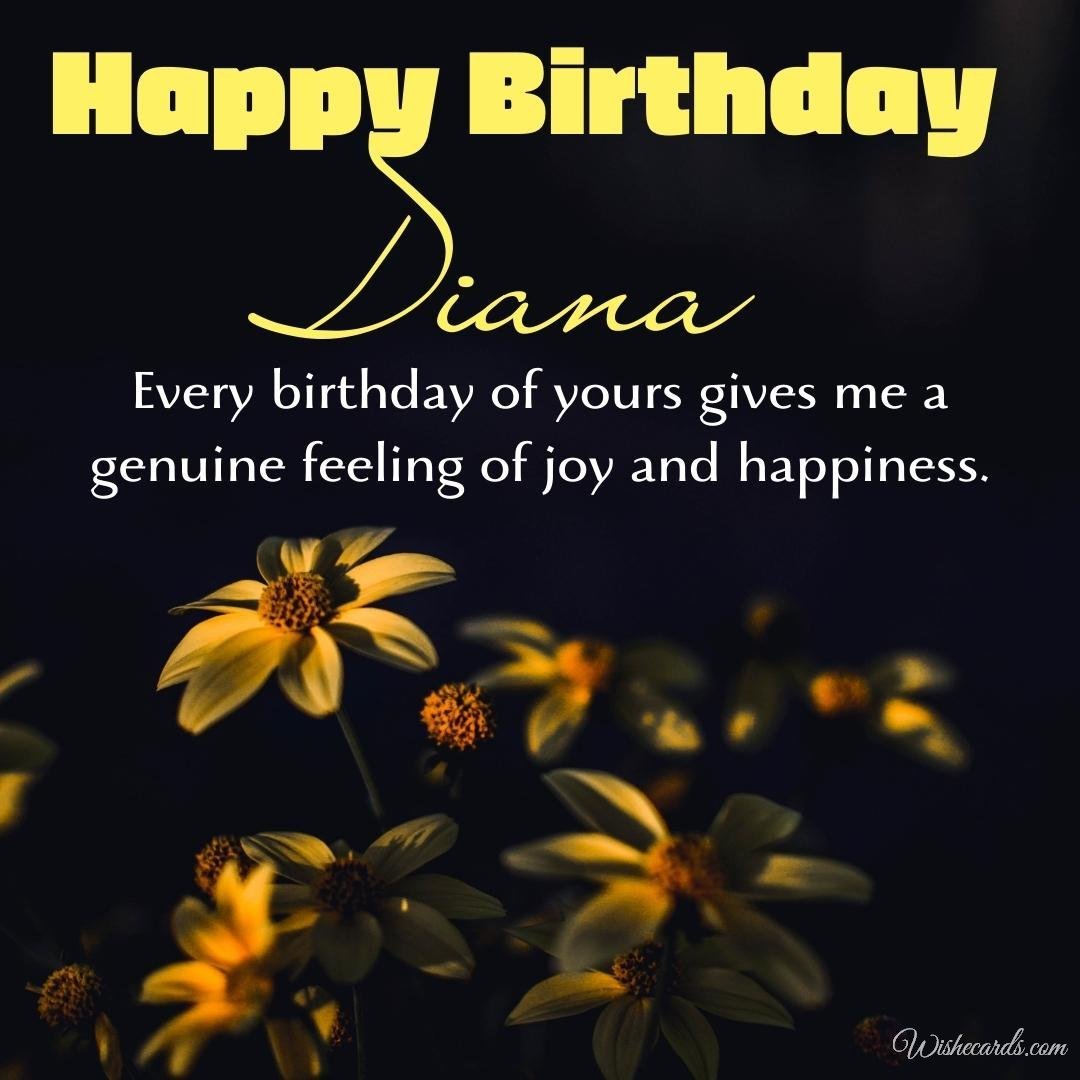 Happy Birthday Wish Ecard for Diana