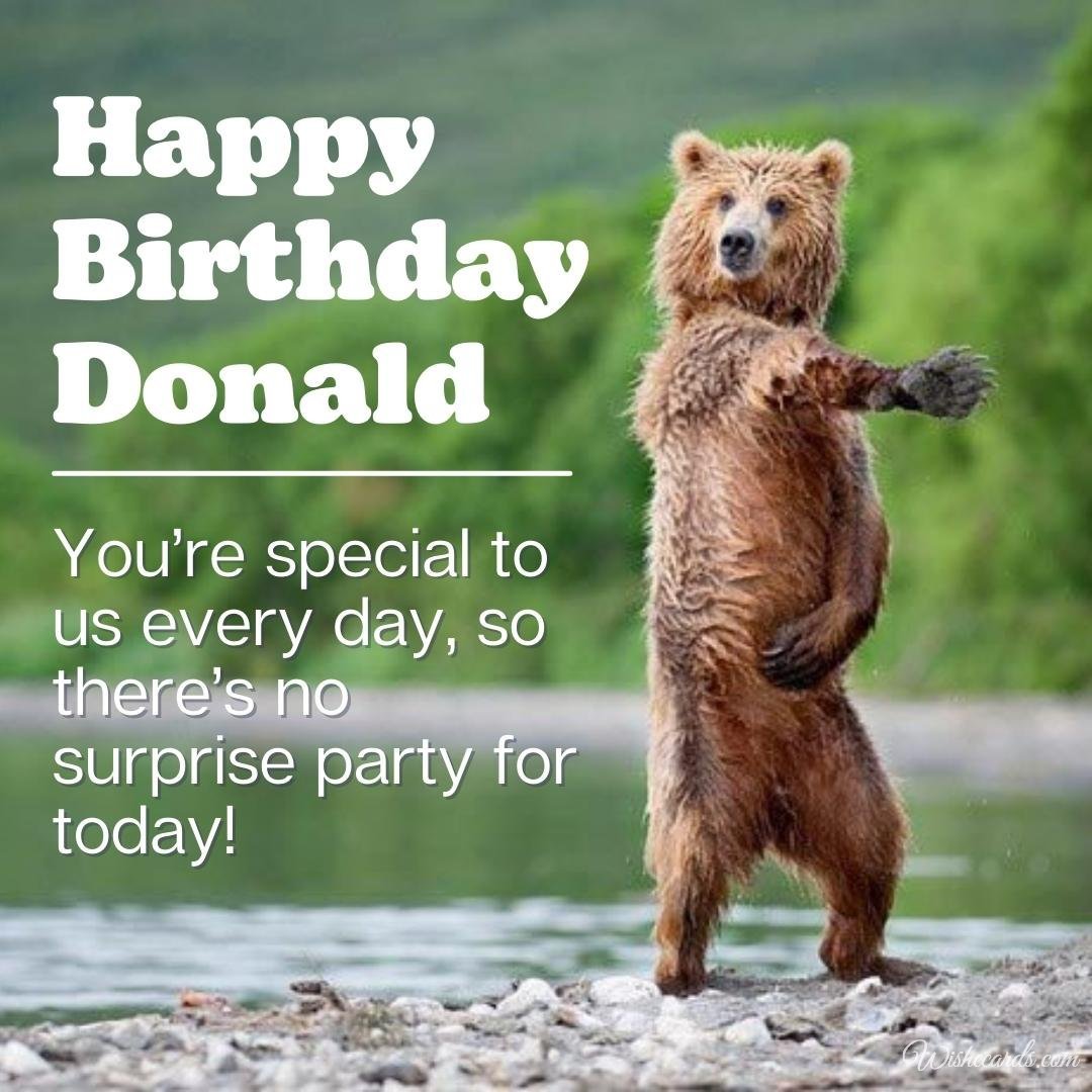 Happy Birthday Wish Ecard for Donald