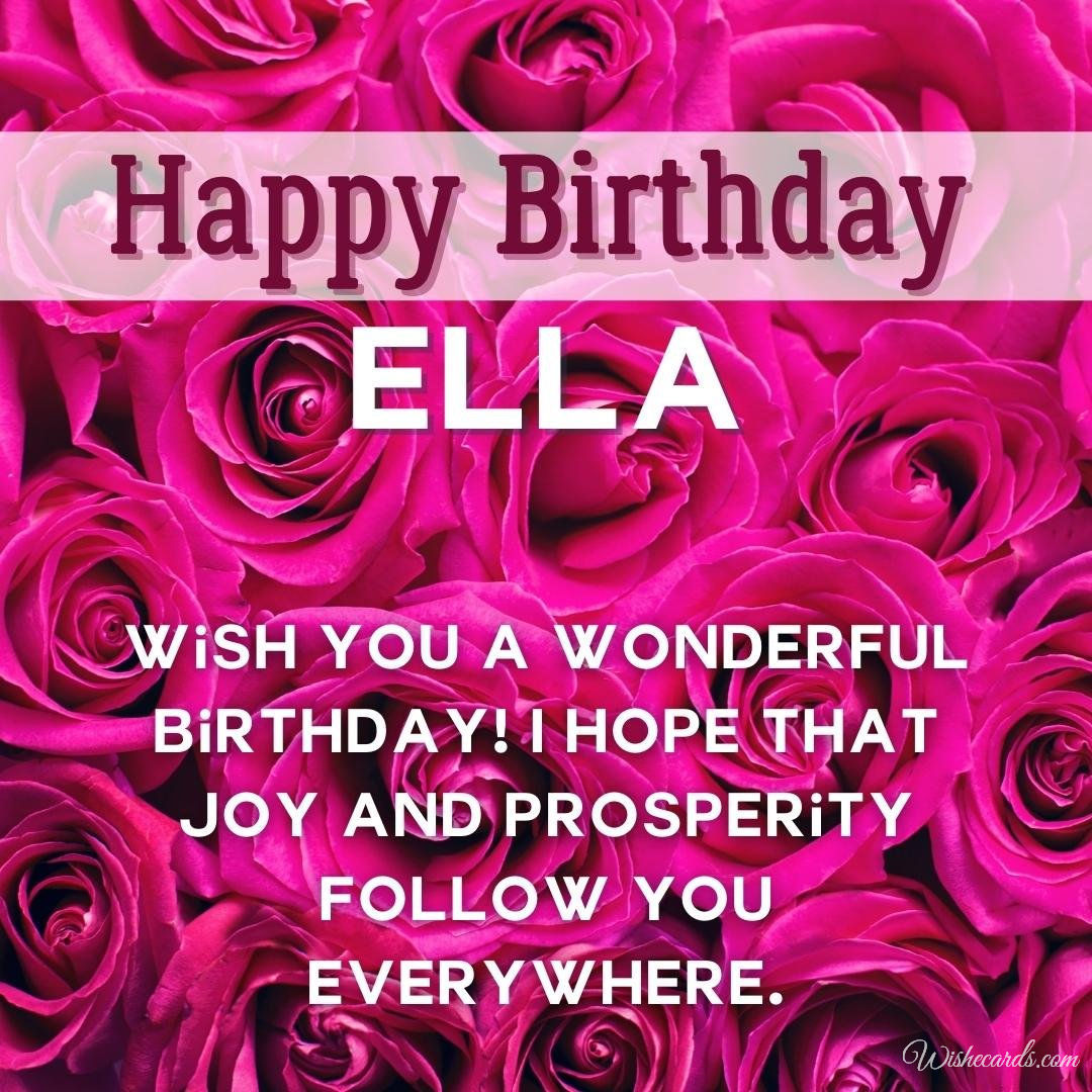 Happy Birthday Wish Ecard for Ella
