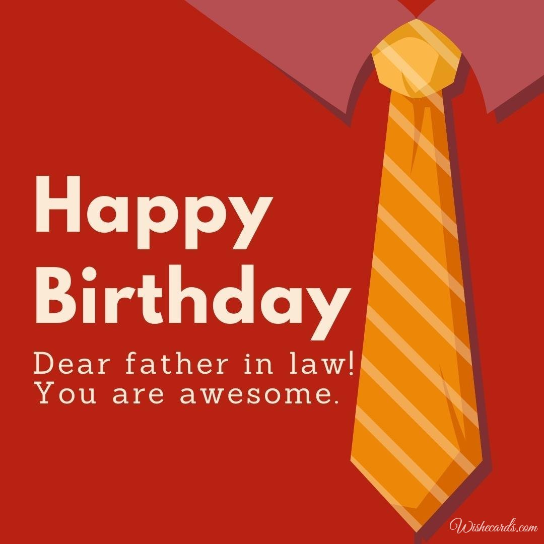 Happy Birthday Wish Ecard for Father In Law