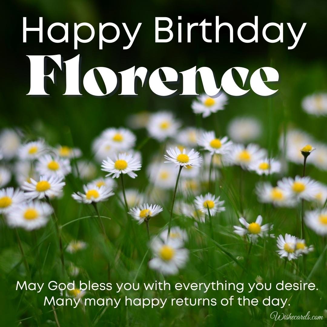 Happy Birthday Wish Ecard for Florence