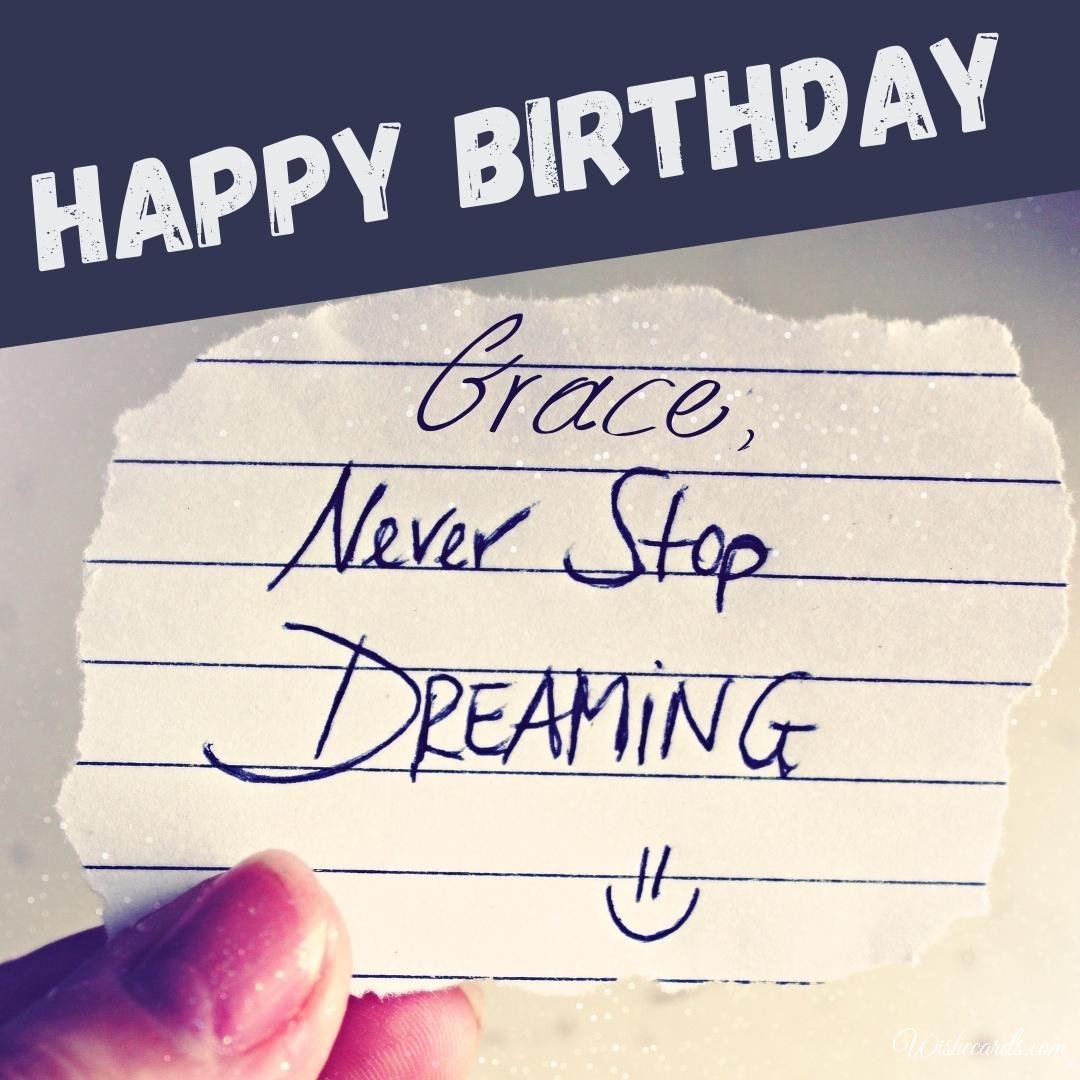 Happy Birthday Wish Ecard for Grace