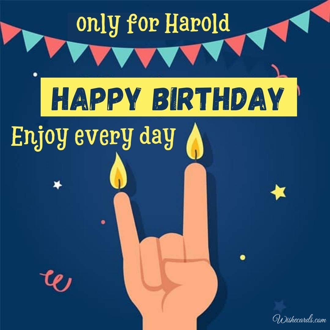 Happy Birthday Wish Ecard for Harold