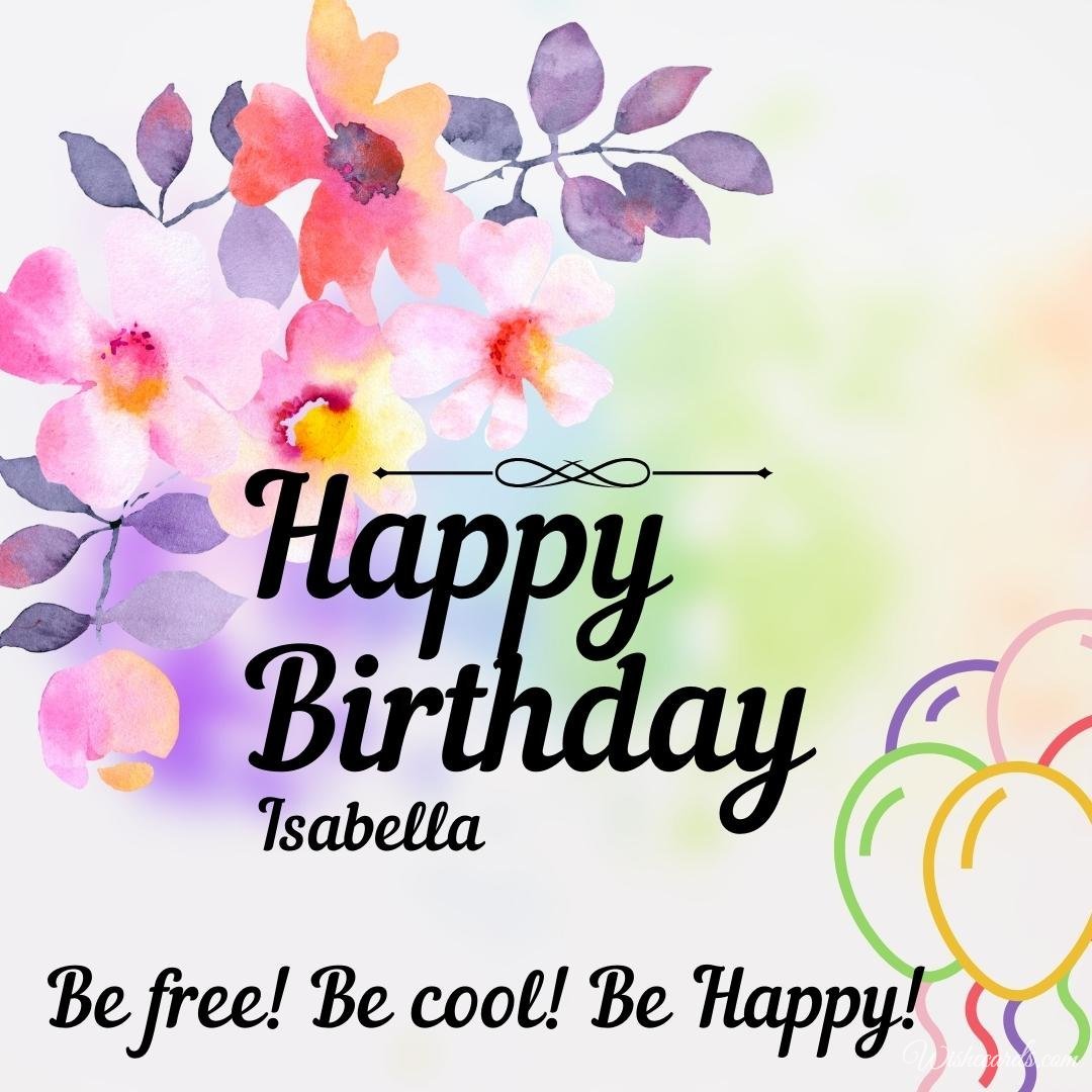 Happy Birthday Wish Ecard for Isabella