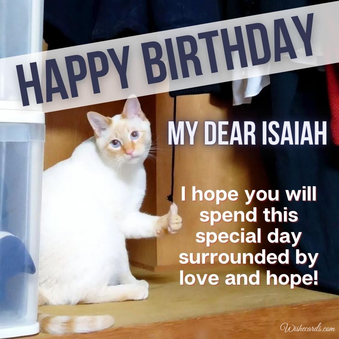Happy Birthday Wish Ecard for Isaiah