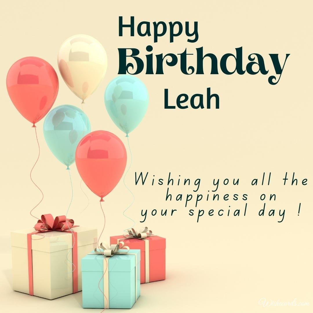 Happy Birthday Wish Ecard For Leah