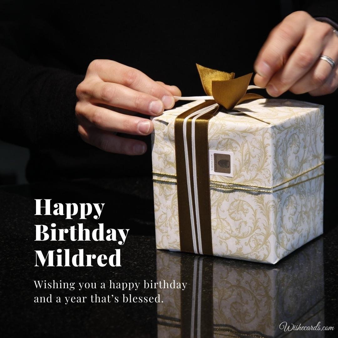 Happy Birthday Wish Ecard For Mildred