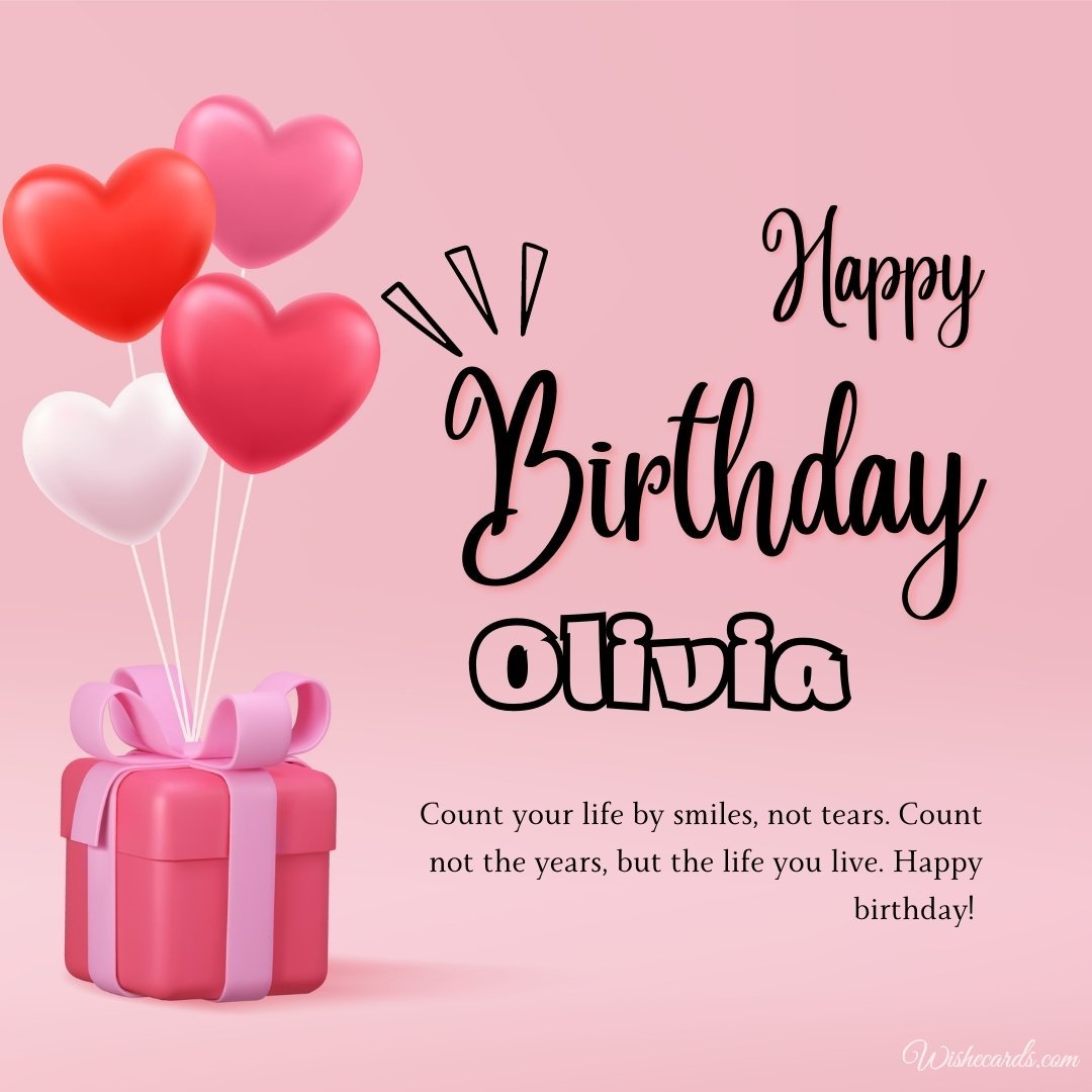 Happy Birthday Wish Ecard For Olivia