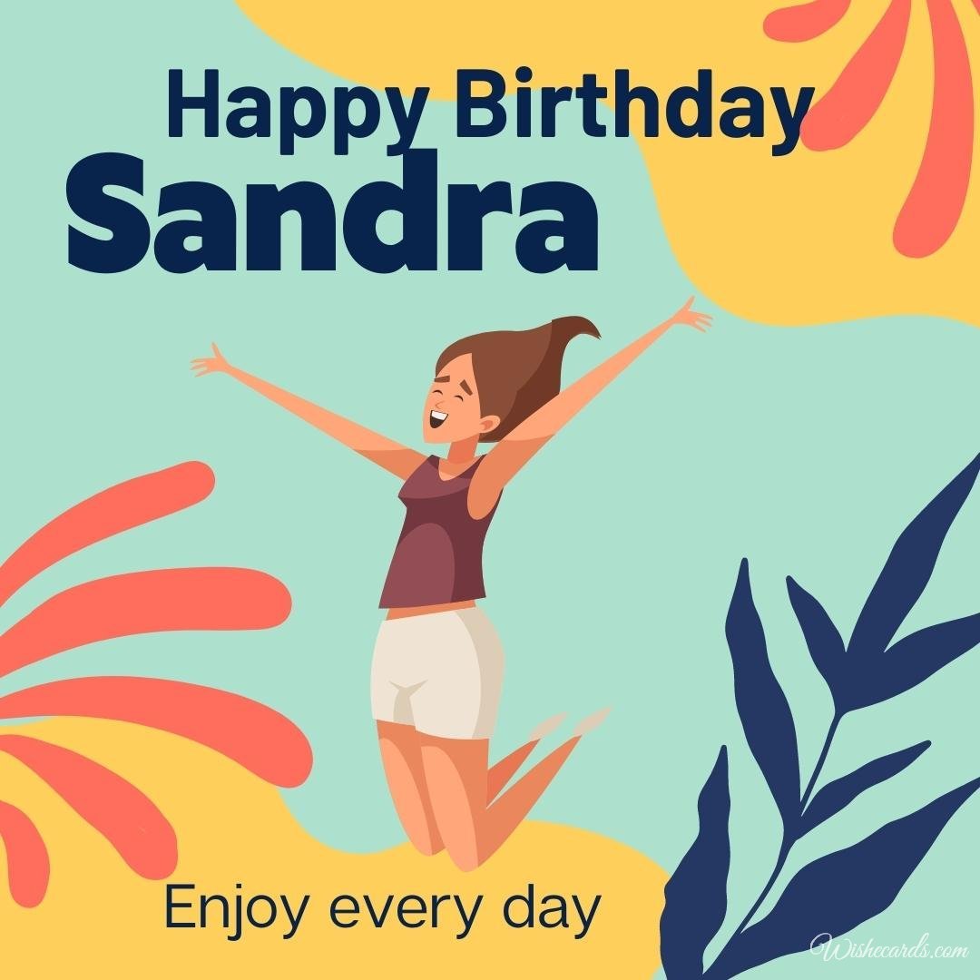 Happy Birthday Wish Ecard For Sandra